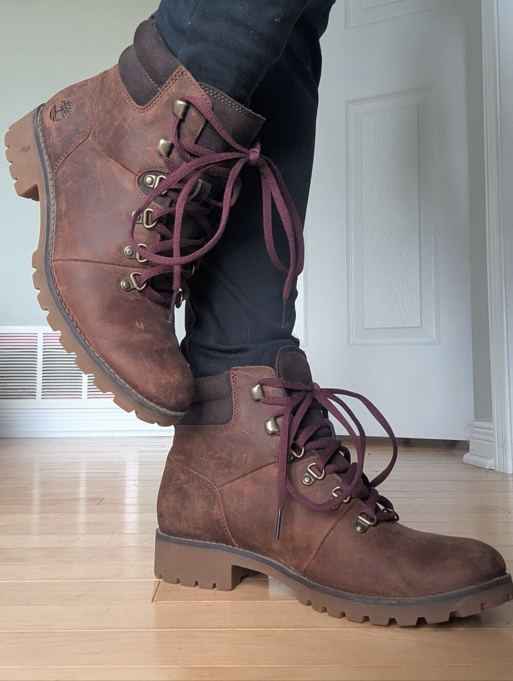 Rare Timberland Ellendale Leather Chestnut Chocolate Brown Boots 8.5